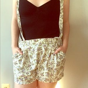 Urban outfitters floral shorts with straps