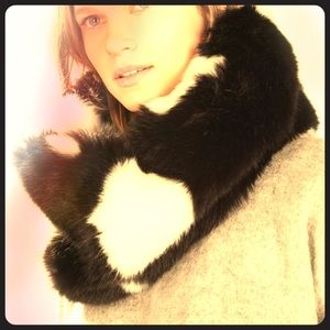 Zara spotted Faux Fur Neck Scarf