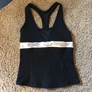 Bebe Sport black and silver workout top
