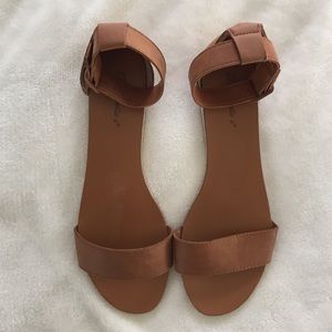 Tan ankle strap sandals