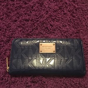 Blue Michael Kors logo wallet
