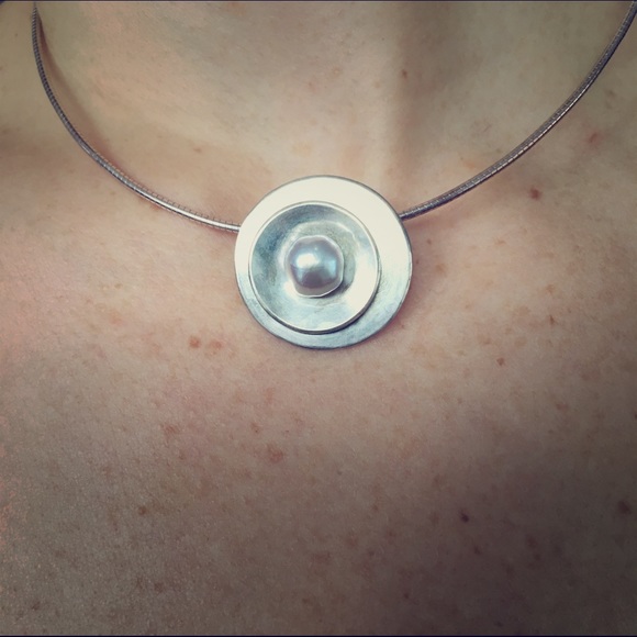 Sterling necklace & earrings set freshwater pearls