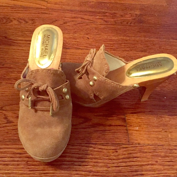 Tan Suede Michael Kors Mules - Picture 1 of 4