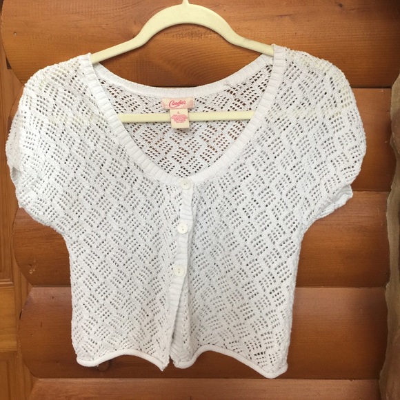 White cropped sweater