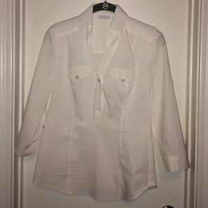 White button up blouse