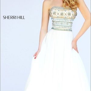 SHERRI HILL FORMAL GOWN/PROM STYLE 11175 WHITE