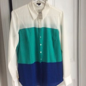 Ann Taylor color blocked blouse.