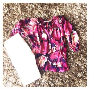 Floral silk-like Blouse