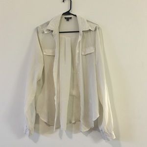 Cream button up blouse