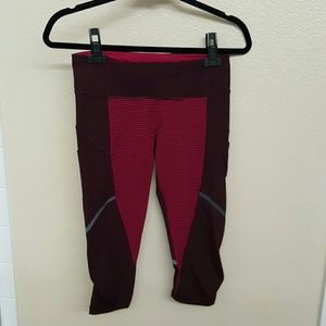 Burgundy/wine Lululemon run crop size 6