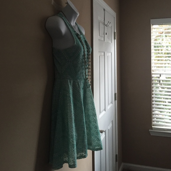 This is a Gorgeous Turquoise Blues Skater Dress. - Picture 3 of 4