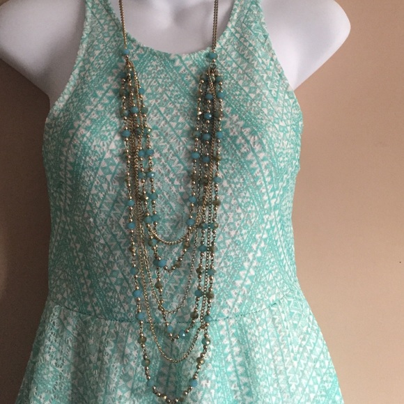 This is a Gorgeous Turquoise Blues Skater Dress. - Picture 4 of 4