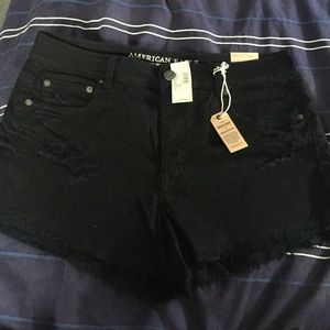 American Eagle high right festival shorts in black