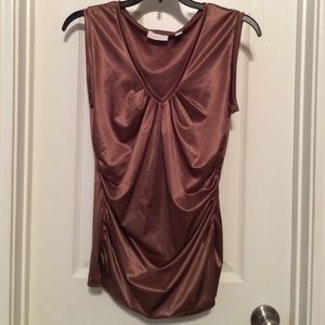 Brown Satin Blouse