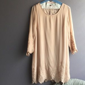 Peach/light pink lace dress