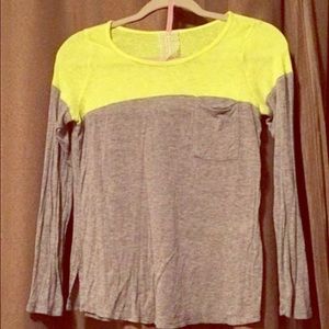 🚫SOLD🚫 Neon yellow/grey long sleeve