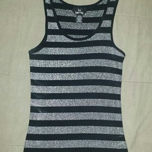 Black and Silver Striped Tank Top