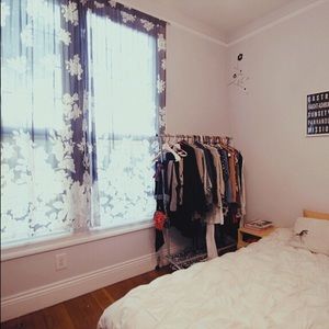 Urban Outfitters Sheer Floral Curtain Panels