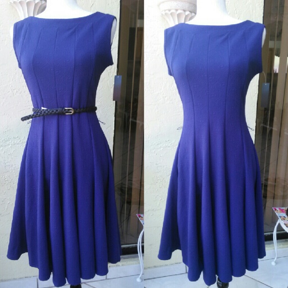 SALE Navy blue textured dress