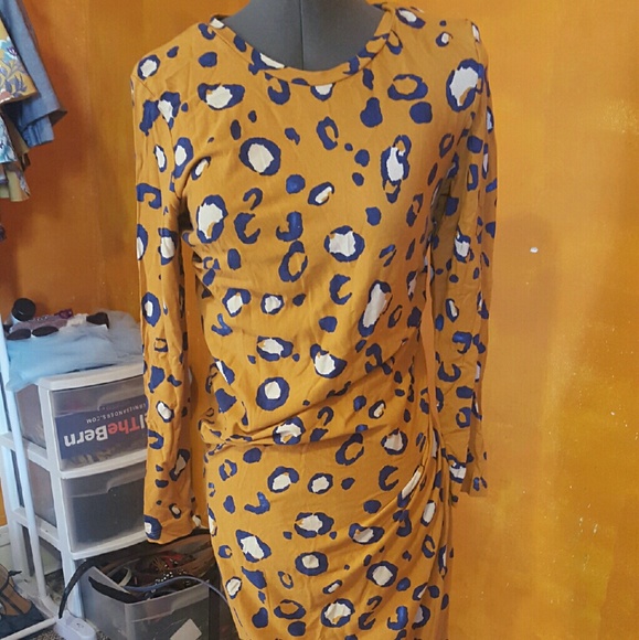 Ruched leopard dress