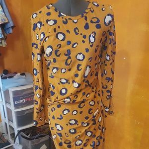 Ruched leopard dress