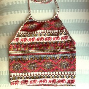 Elephant Print Crop Top