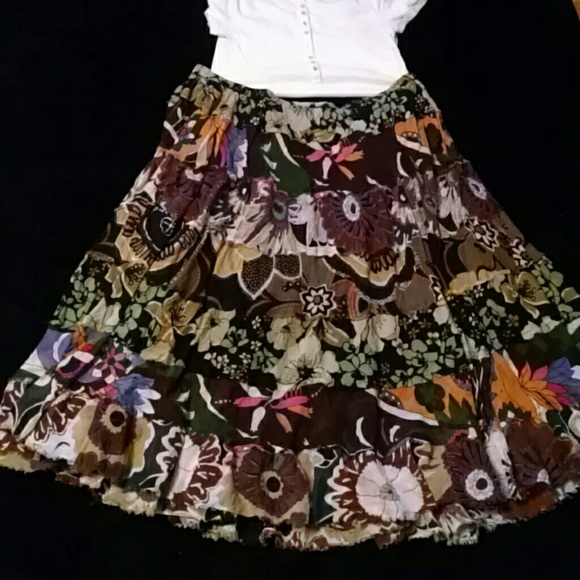 Tiered raw edged skirt