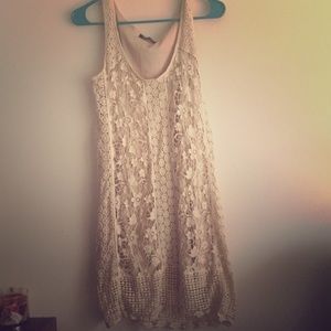 Crochet cream dress from Alloy
