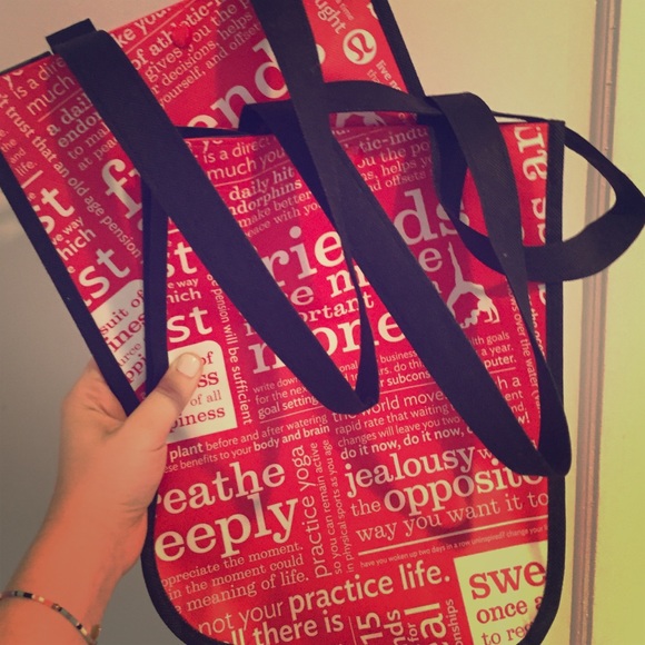 Two reusable lulu lemon bags