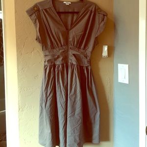 Zip front slate colored dress