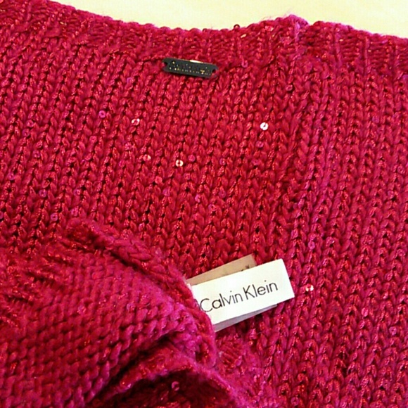 Knit sequined CK infinity scarf