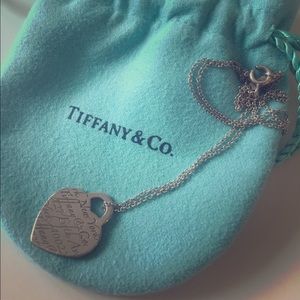 Tiffany heart tag pendant with chain