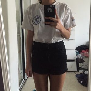 High waisted black shorts