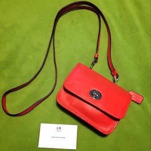 NWOT Coach Red Legacy Leather Mini Mini Crossbody
