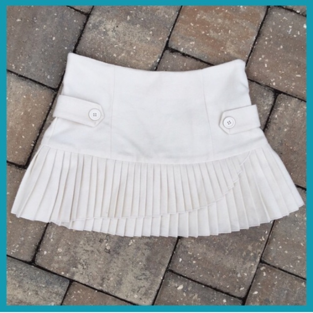 Cute Cream Flannel Feel Skirt