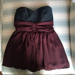 Anthropologie Strapless Flowy Top