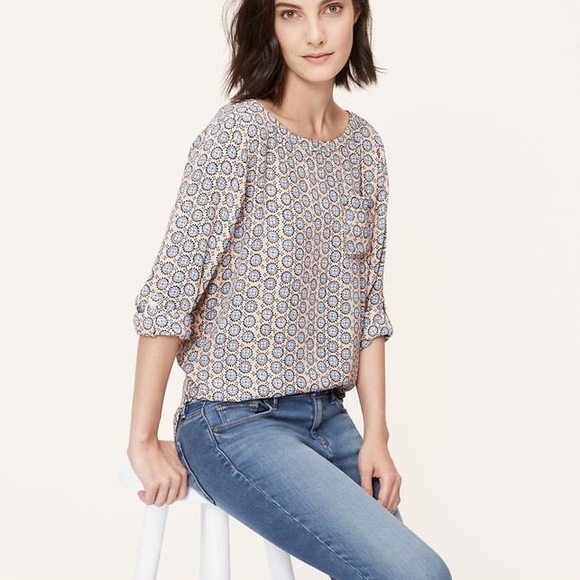 LOFT flower blouse size xsmall