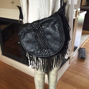 Fringe Faux Leather Crossbody Bag