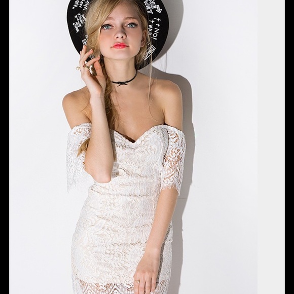 lace off shoulder dress