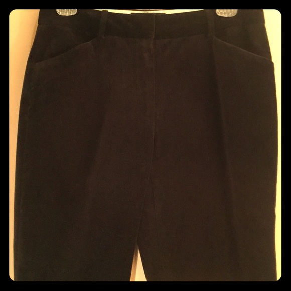 Dana Buchman Petites Black Velvet Slacks EUC 4 P