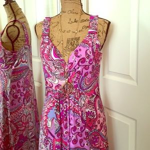 Boho Paisley Print Sleeveless Maxi Dress