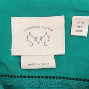 Empire waist green silk top