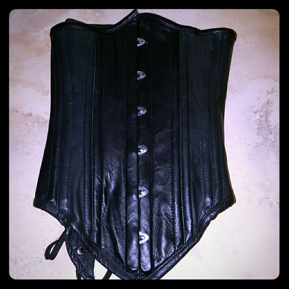 Genuine leather corset waist trainer