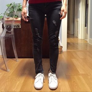 Hudson dark gray ripped zipper ankle jeans Hudson dark gray ripped zipper ankle jeans