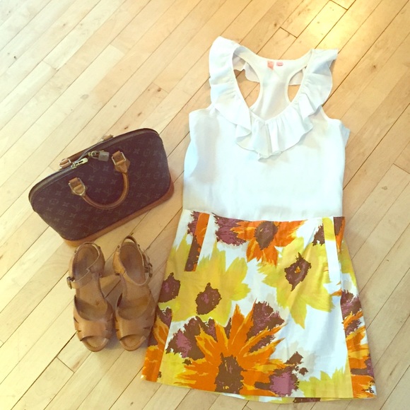 JCrew sunflower skirt