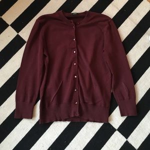 J crew Jackie cardigan xs maroon