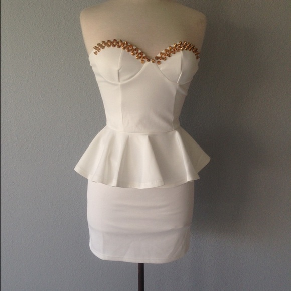 White corset studded dress