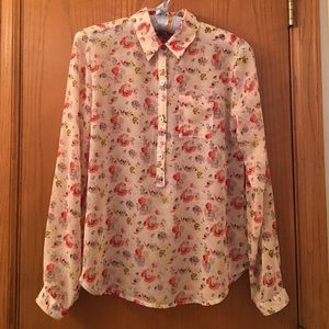 Long sleeve sheer blouse.