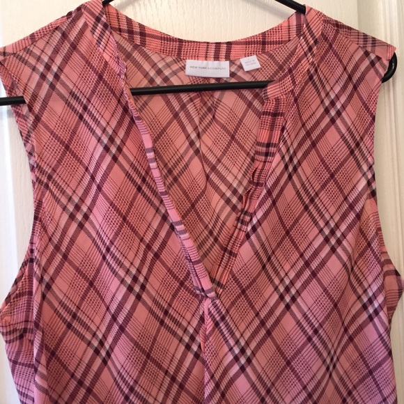 Women’s New York & Co Pink Sleeveless Top Size L - Picture 2 of 4