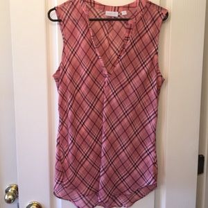 Women’s New York & Co Pink Sleeveless Top Size L